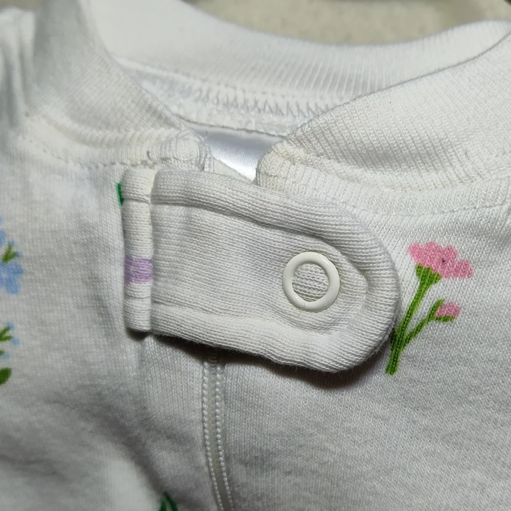 Hanna Andersson Floral Infant Pajamas Zippered 0-6 Mo 50 CM 100% Organic…